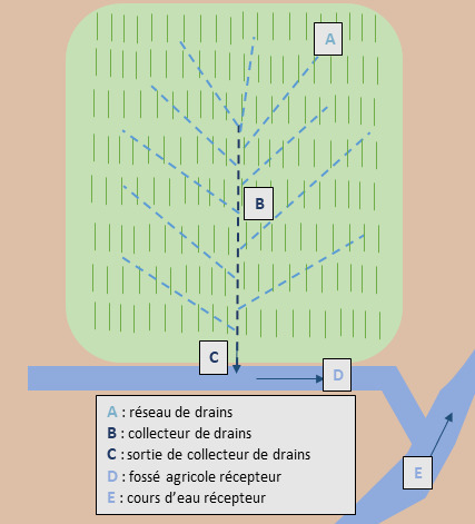 Figure 3. Schéma d’un réseau de drainage